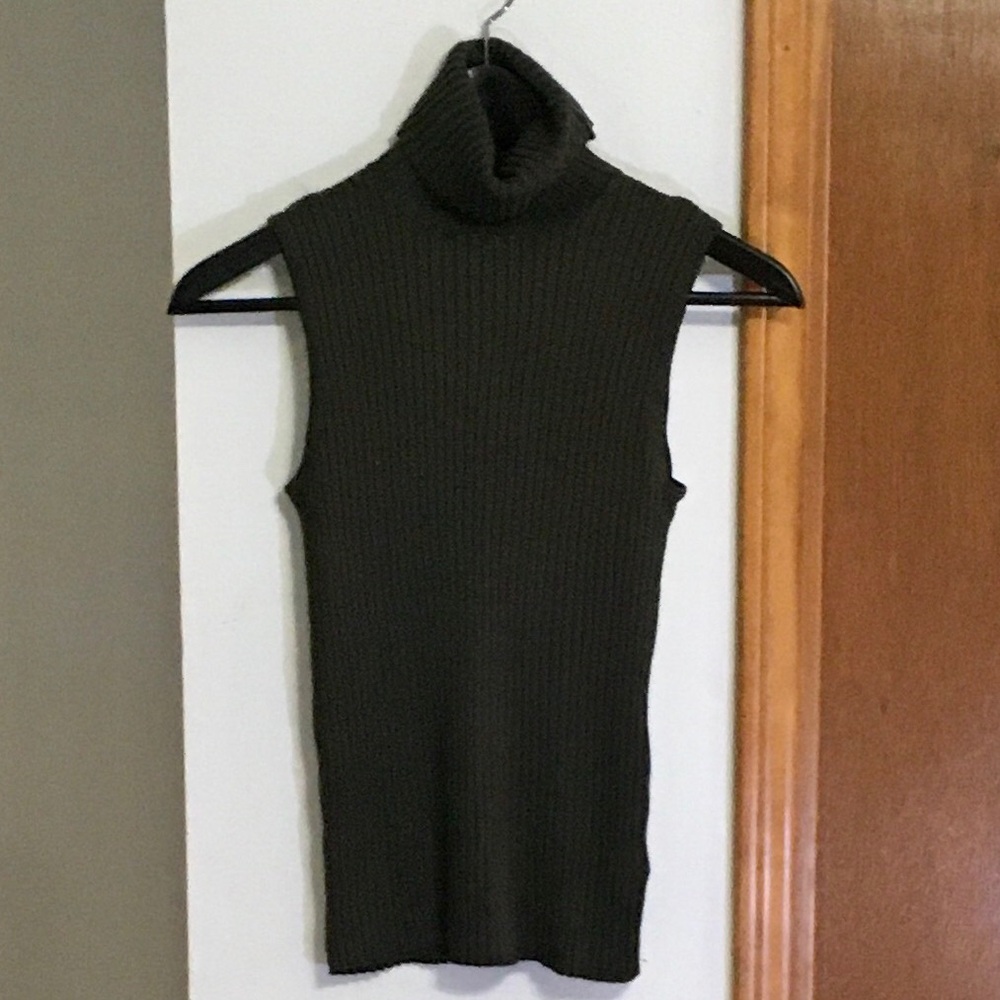 Express Olive Ribbed Knit Top
